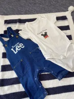 Buddy Lee デニムロンパース90とミッキーロンパース（80大きめです。）