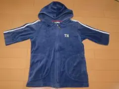 トミーヒルフィガー★美品ベロア地ハーフスリーブパーカー★サイズ0