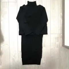 Mila Owen 黒ニットセットアップワンピース