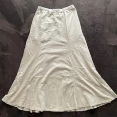 ユニクロ　UNIQLO コットン綿　フレアロングスカート　ベージュ　Mサイズ