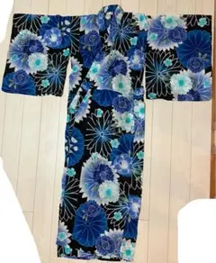 浴衣 作り帯 セット♪ 黒地 菊柄 白紫の乱菊 | Mercari