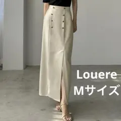 Louere ゴールドボタン前スリットペンシルスカート　アイボリー