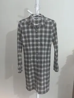 DKNY JEANS 韓国製 チェック柄 ロングシャツワンピースのサムネイル