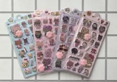 【4枚セット】　日焼けねこ　肉球　ぷにぷに　マシュマロシール　④