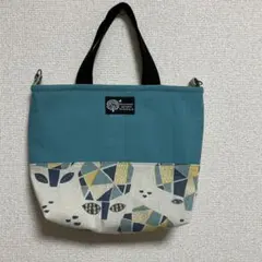 ハンドメイド レッスンバッグ 通園バッグ 手提げ袋 シマエナガ 入園