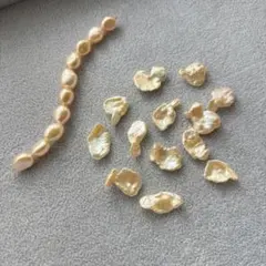 ケシパール＋淡水パール(ポテト) セット　計23粒 両穴