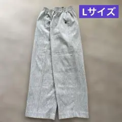 レディース☆グレーワイドパンツ ☆ゴムウエスト☆Lサイズ