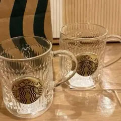 スタバ　ホリデー　2025 耐熱グラスマグメダル355ml 2個セット