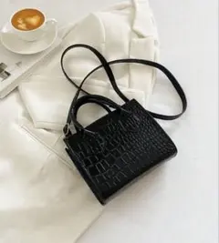 【即日発送】ミニ クロコダイル エンボス サッチェル バッグ　ショルダー