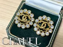 CHANEL ヴィンテージ ココマーク ラインストーン イヤリング