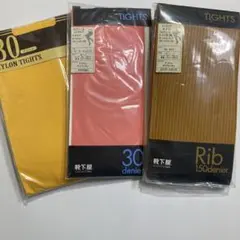 タビオ/チュチュアンナ　イエロー、サーモンピンク、カラシ　Ｍ〜Ｌ　３足