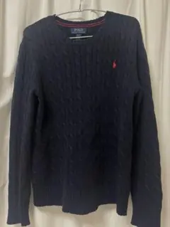 POLO RALPH LAUREN ケーブルニット 長袖 ネイビー