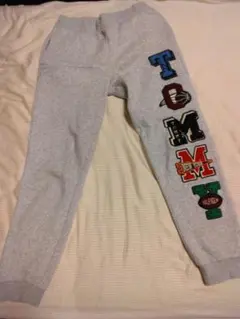 グレー ロゴ刺繍 カジュアルパンツ 100cm~