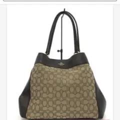 美品COACH ロゴデザイン トートバッグ シグネチャーハンドバック大容量