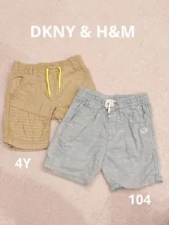 【格安】DKNY H&M ハーフパンツ 2枚セット サイズ4y 104