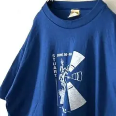 USA製 STUART CENTENNIAL Tシャツ XL ブルー 青 古着