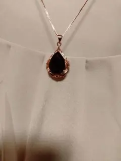 ピンクゴールド　アンティーク調　紫水晶カラーネックレス