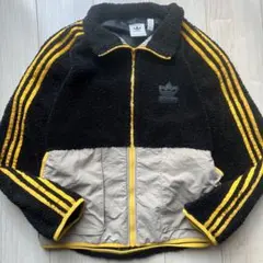 adidas アディダス ボアジャケット　ブルゾン　 黒　ブラック　トレフォイル