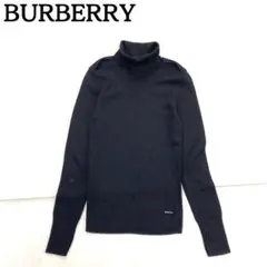 美品★BURBERRY ロンドン タートルネック リブニット カシミヤ混 黒 2
