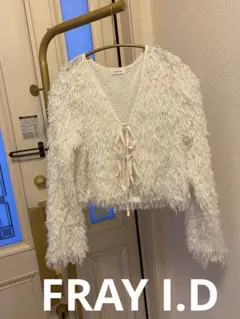 美品♪フレイアイディー ♡フェザー リボン カーディガン