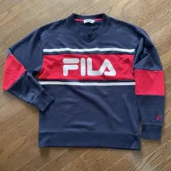 FILA ネイビー × レッド トレーナー スウェット