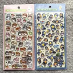 新品 ボンボンドロップシールセット ハシビロコウ　モルモット&ウサギ　2点