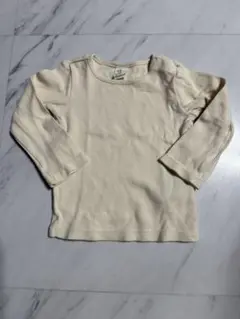 H&M クリーム色 コットン 長袖Tシャツ 80cm