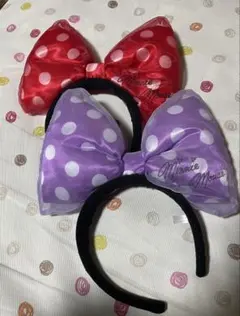 ミニーマウス 水玉カチューシャ 2色セット