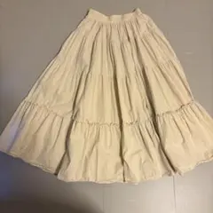 LAUIR ベージュ フレアスカート ゴムウエストのサムネイル