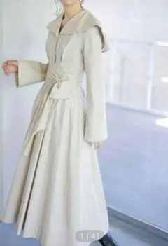 【フレイアイディー】FRAY I.D　ケープカラーシャツワンピース　コットン