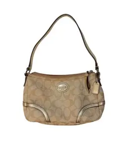 コーチ ショルダーバッグ クロスロボディ PVCレザー ベージュ シグネチャー