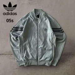 希少アディダス05sナイロン切替トラックジャケットトレフォイル刺繍ロゴジャージ
