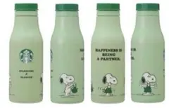 【新品】スターバックス　スヌーピー ステンレスロゴボトル グリーン473ml