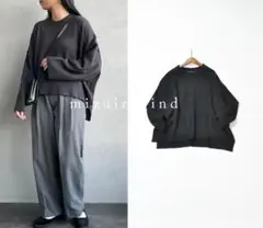 mizuiro ind ミズイロインド ワイドシルエット クルーネックニット