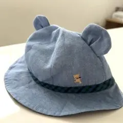 【美品】familiar クマ耳付きベビー帽子 41-43cm