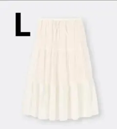 GUティアードフレアスカート 白 Lサイズ