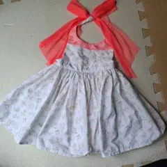 マールマール　MARLMARL　花柄リボン付きエプロン