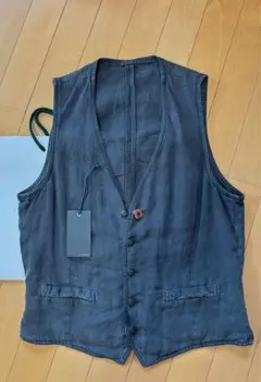 サンプル品】ヨウジヤマモトpour homme スタンドカラーベスト ネイビー