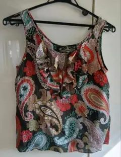 James Coviello フリル付きシルクキャミソール