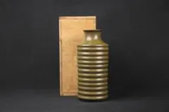 中国 茶葉末釉花瓶 花入 蕎麦釉青花 古染付 龍泉窯 景徳鎮 N23M-7