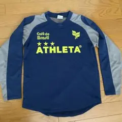 ATHLETA 長袖シャツ S ネイビー/グレー