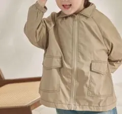 【新品】pairmanon 配色ステッチポケット付きブルゾン ベージュ90