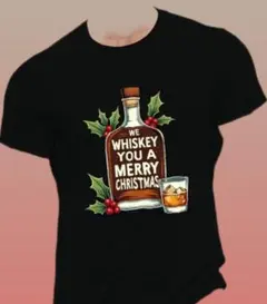 ウイスキー お酒 クリスマスTシャツ グラフィック 海外 ヴィンテージ風