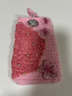 ハンドメイド ピンク iPhone、Androidポーチ