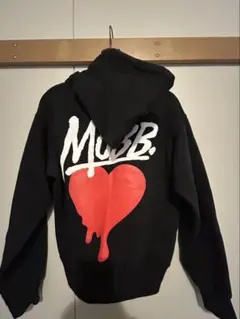 MOBB. ブラック パーカー ハートプリント