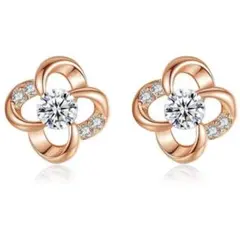 秋 四つ葉のクローバー k18 18金 レディース スタッドピアス