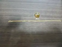 ゴールドチェーンネックレス、リング　遺品整理品