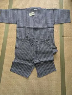 グレー系ストライプ 甚平 Mサイズ