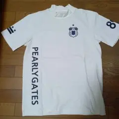 PEARLY GATES モックネック ロゴ入り ゴルフシャツ ホワイト M