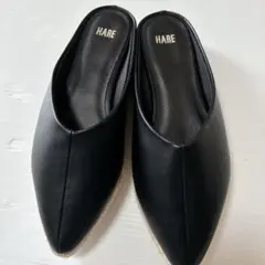 HARE 厚底　ジュートVカットシューズ　ブラック　パンプス